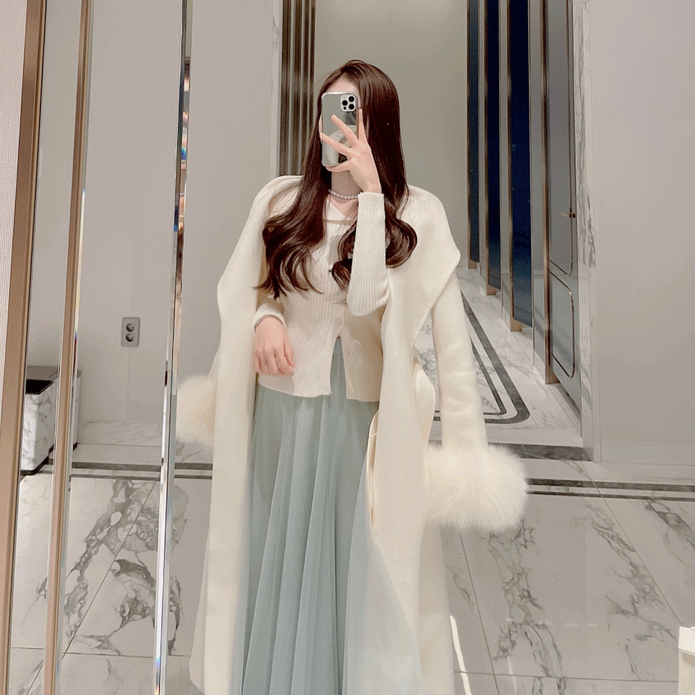 수입) 폭스퍼 캐시미어 울 90% 고함량 코트 / S, M, L