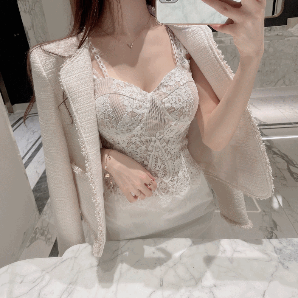 인기상품💕 봄 스팽글 트위드 자켓 / 2 color