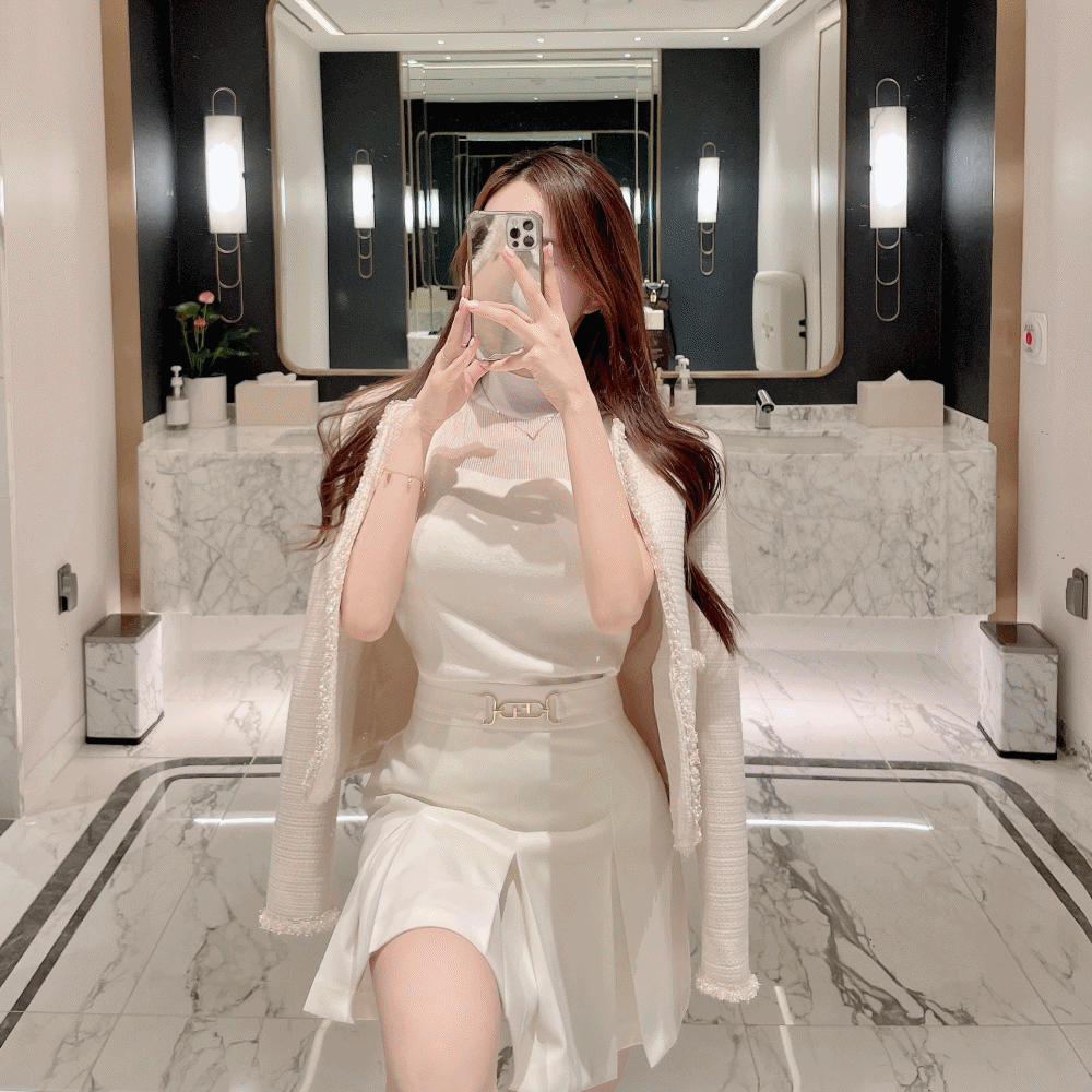 에르 금장 테니스 스커트/ S,M