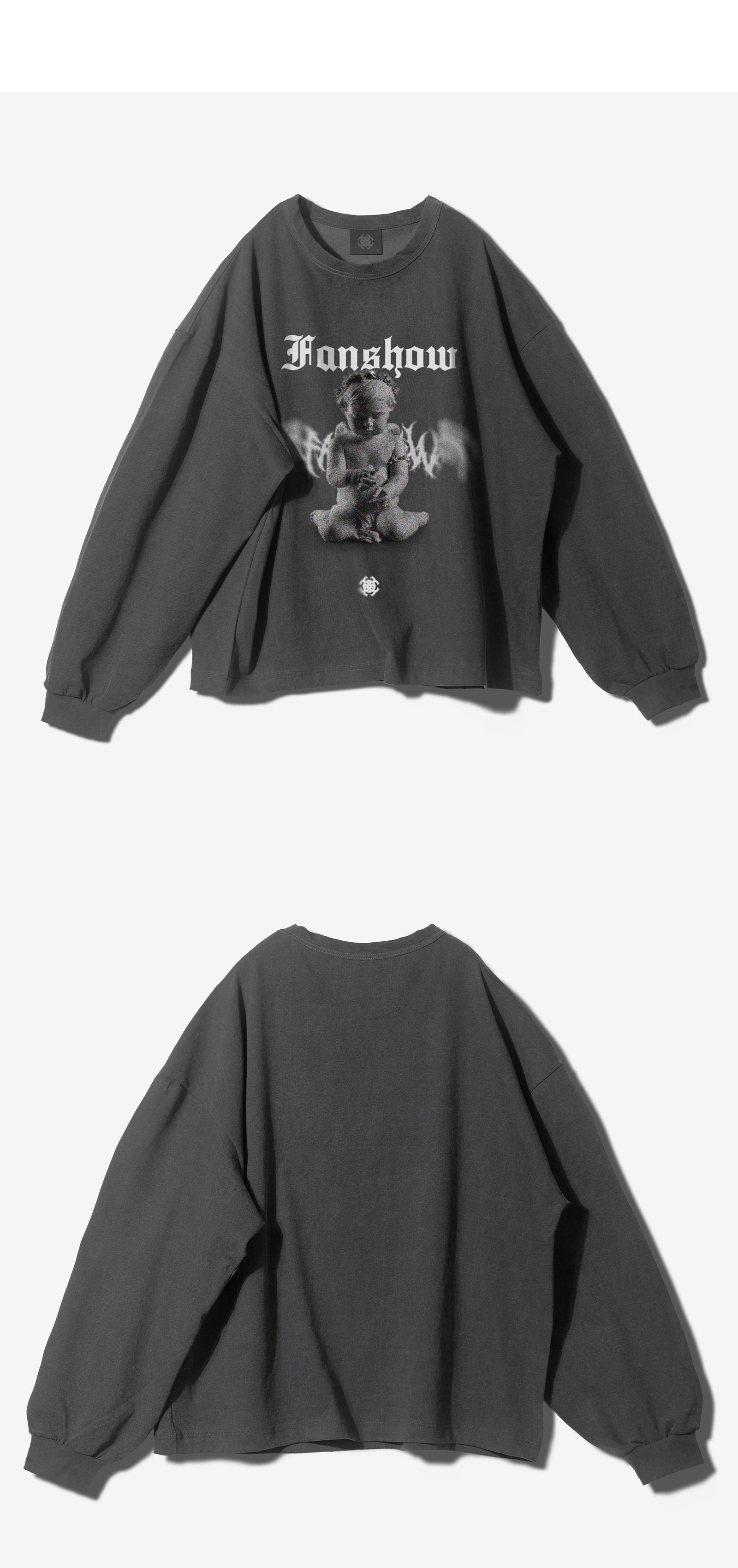 【FANSHOW】DEMONIC ANGEL OVERFIT LONG SLEEVE 팬쇼(FANSHOW) DEMONIC ANGEL BINDING NECK LONG SLEEVE