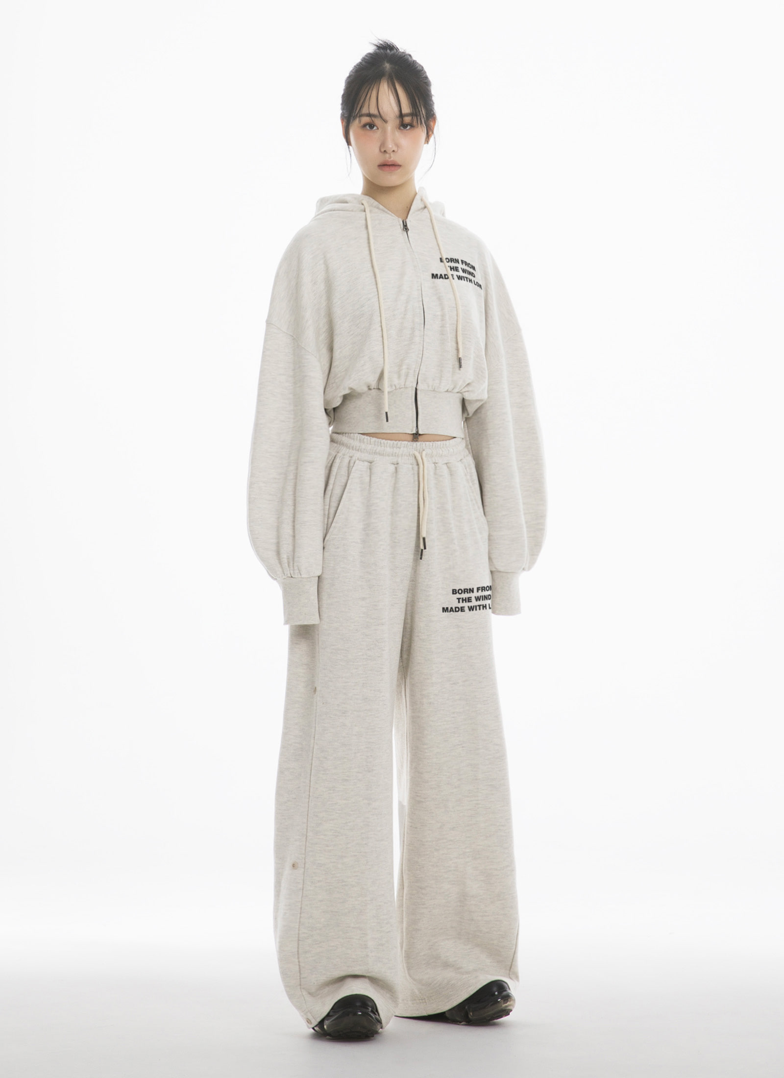 Maナルシス  セットアップ MUSINSA公式 | FANSHOW (SETUP) MWL CROP HOODED ZIPUP+SNAP PANTS