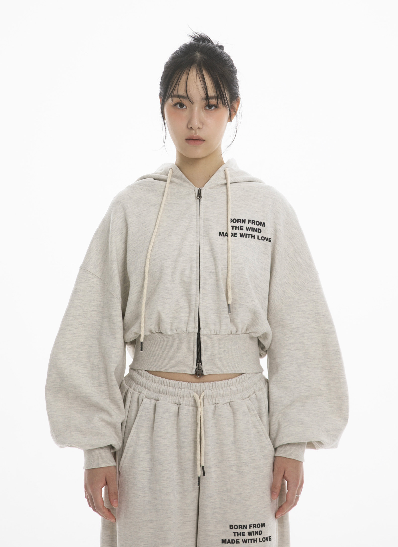 MUSINSA公式 | FANSHOW (SETUP) MWL CROP HOODED ZIPUP+SNAP PANTS