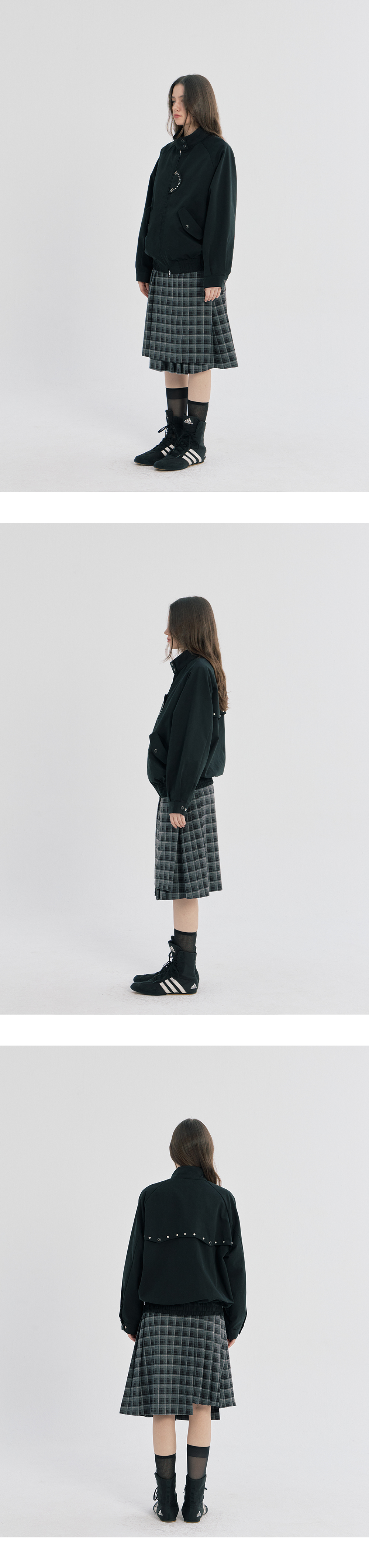 【OAFISH】Studded Two-Way Baracuta Jacket ジャケット OAFISH] Studded Two-Way Baracuta Jacket, Black - OAFISH | 리켓