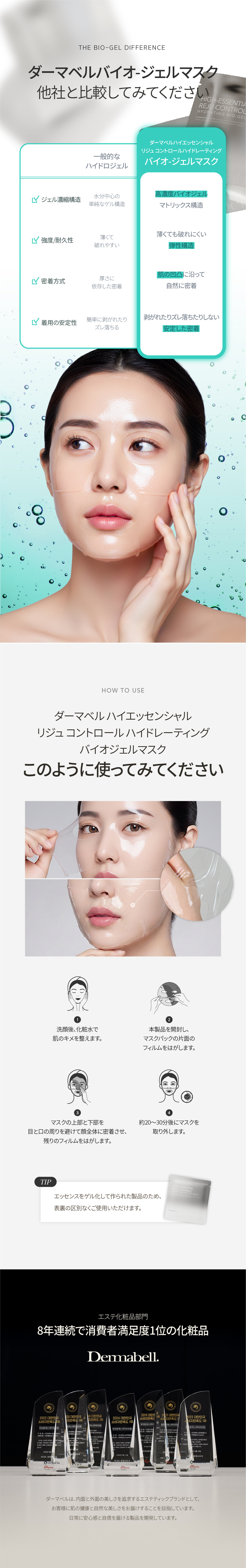 Dermabell] High-Essential Reju Control Hydrating Bio-Gel Mask 5