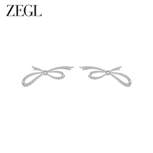 ZEGL 리본 귀걸이 925은침