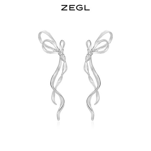 ZEGL 여리여리 리본 귀걸이 925은 실버