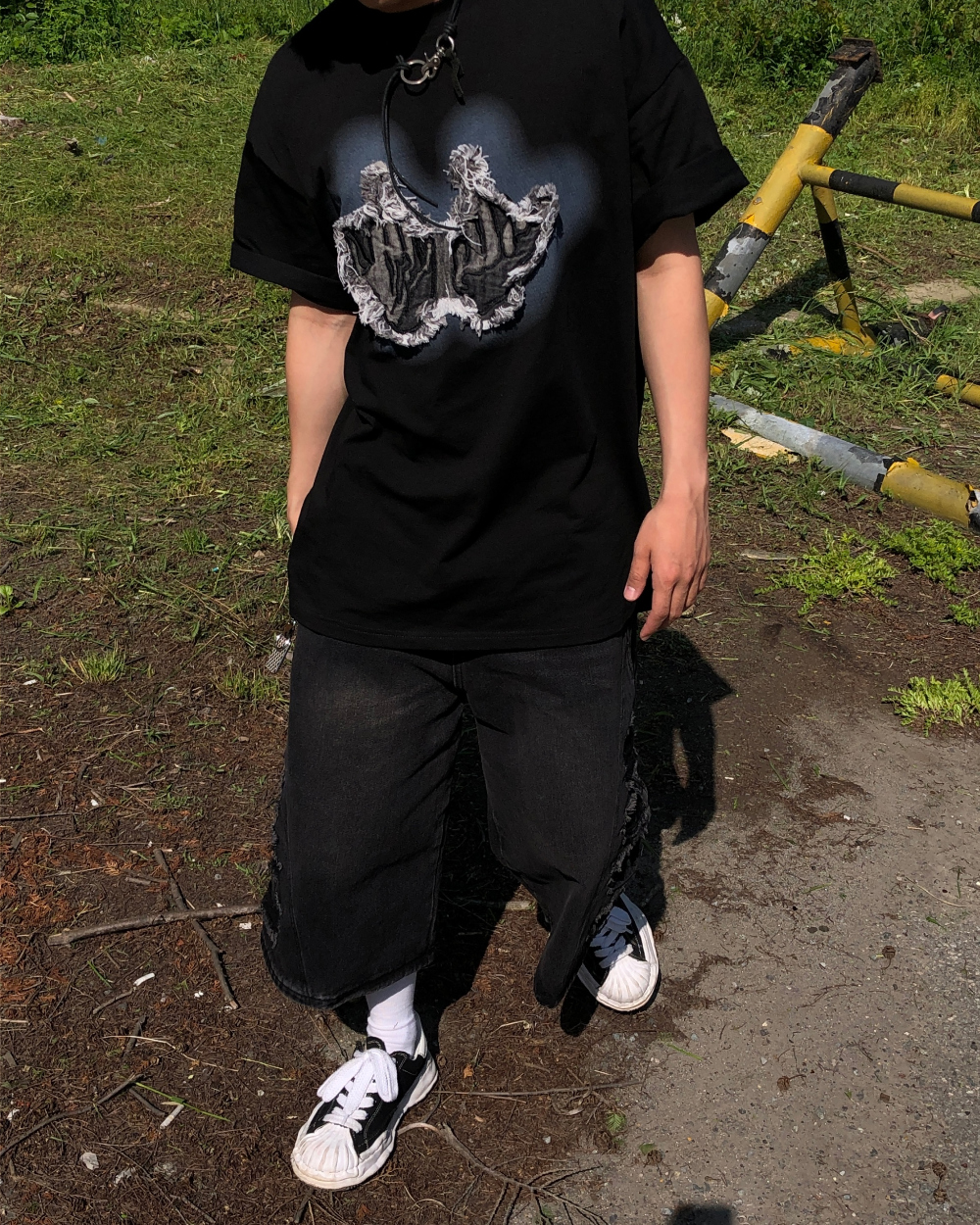 반팔 티셔츠 모델 착용 이미지-S1L28