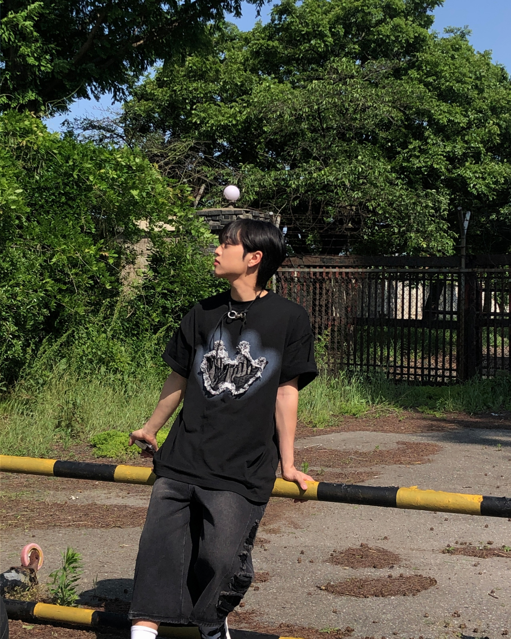 반팔 티셔츠 모델 착용 이미지-S1L25