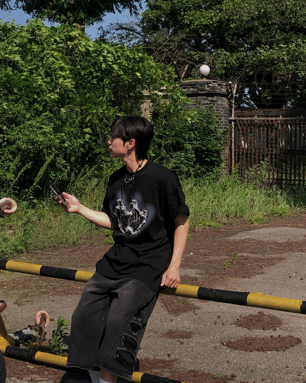 반팔 티셔츠 모델 착용 이미지-S1L30