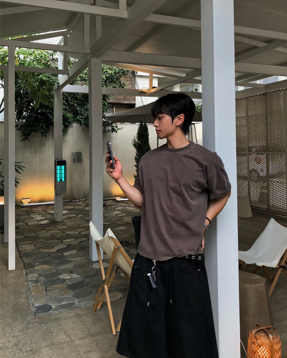 短袖T卹模特兒穿著圖片 - S1L7