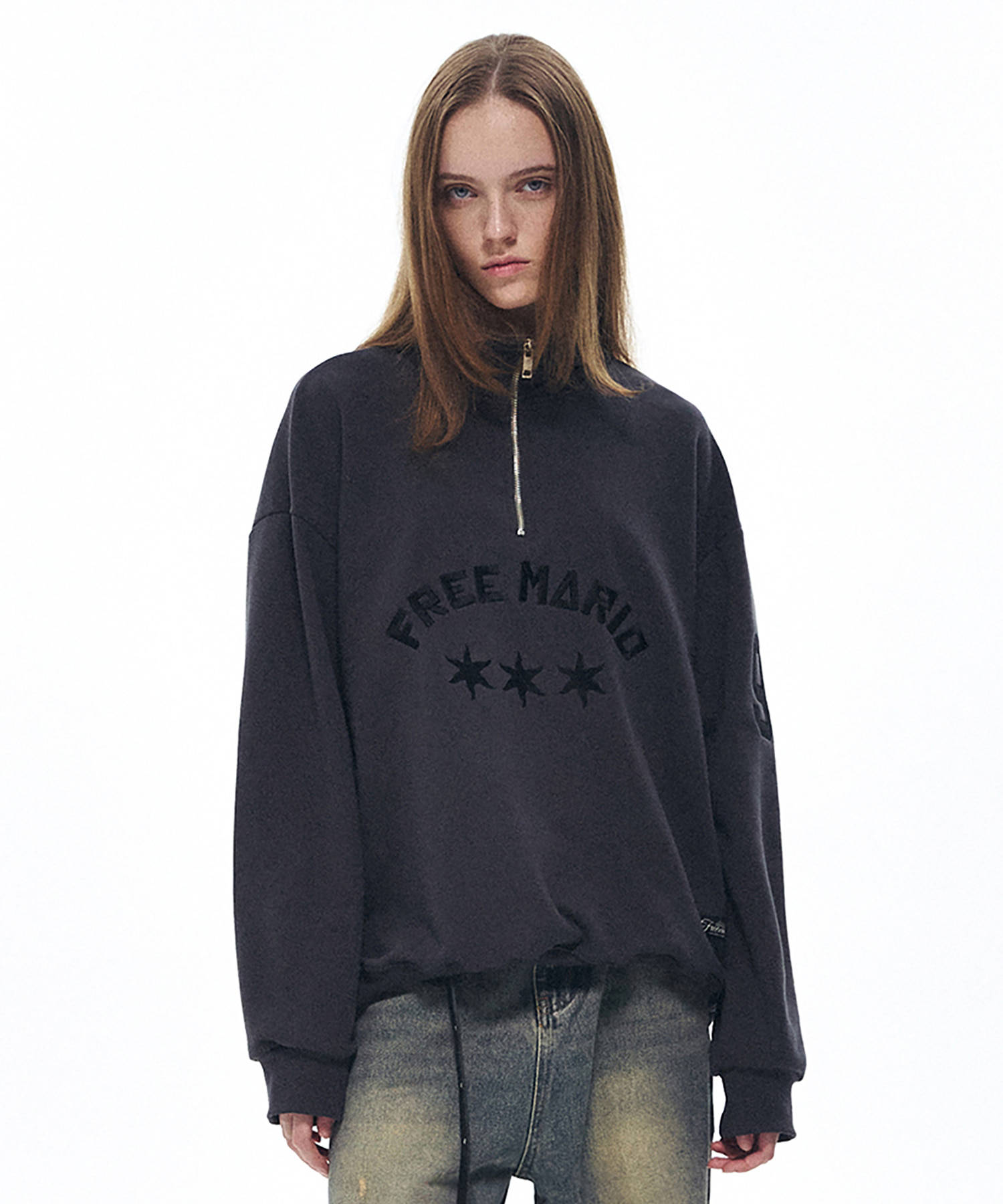 Solar Symbol Half-Zip Sweatshirt - Charcoal