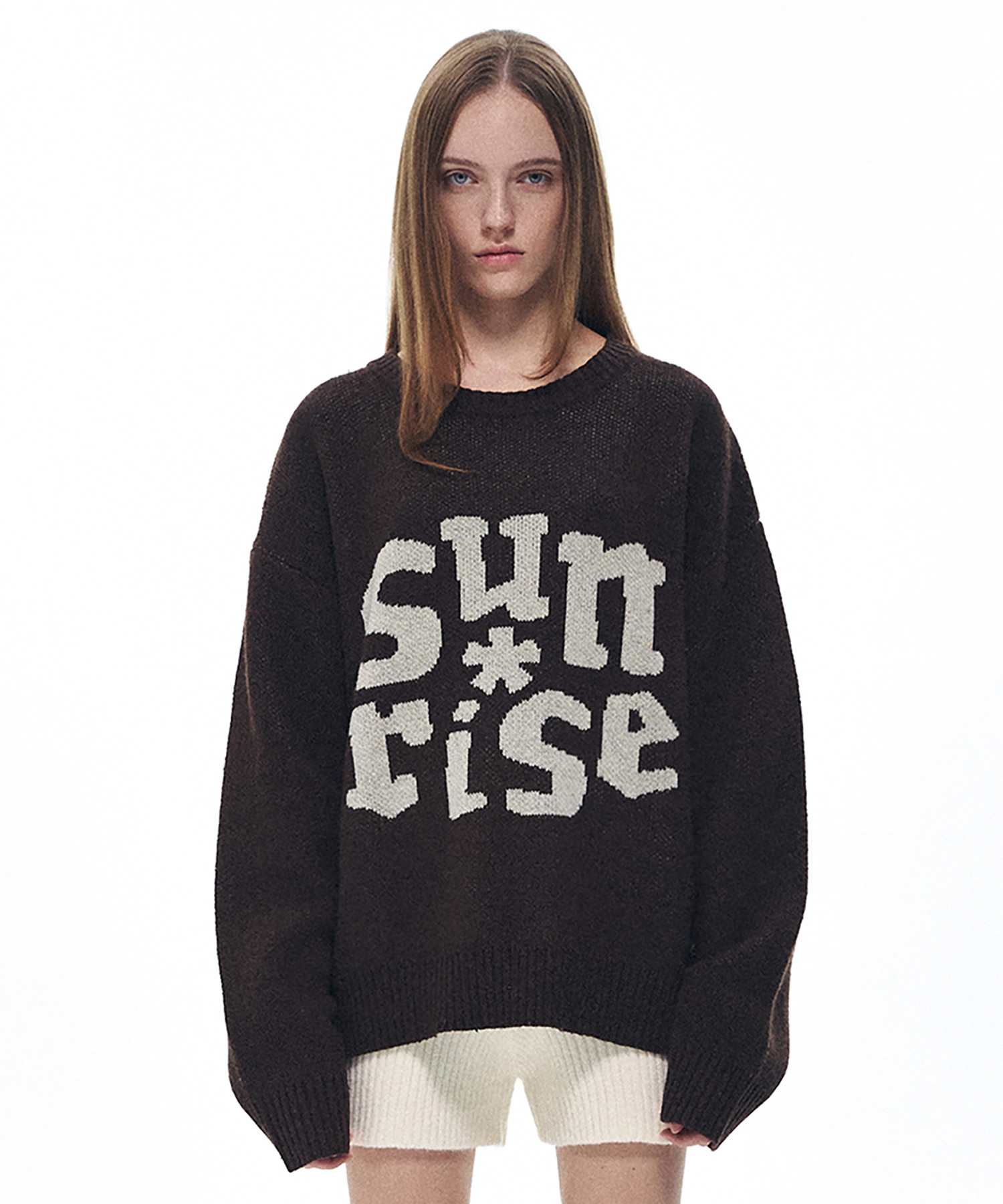 Sunrise Jacquard Knit Sweater - Brown