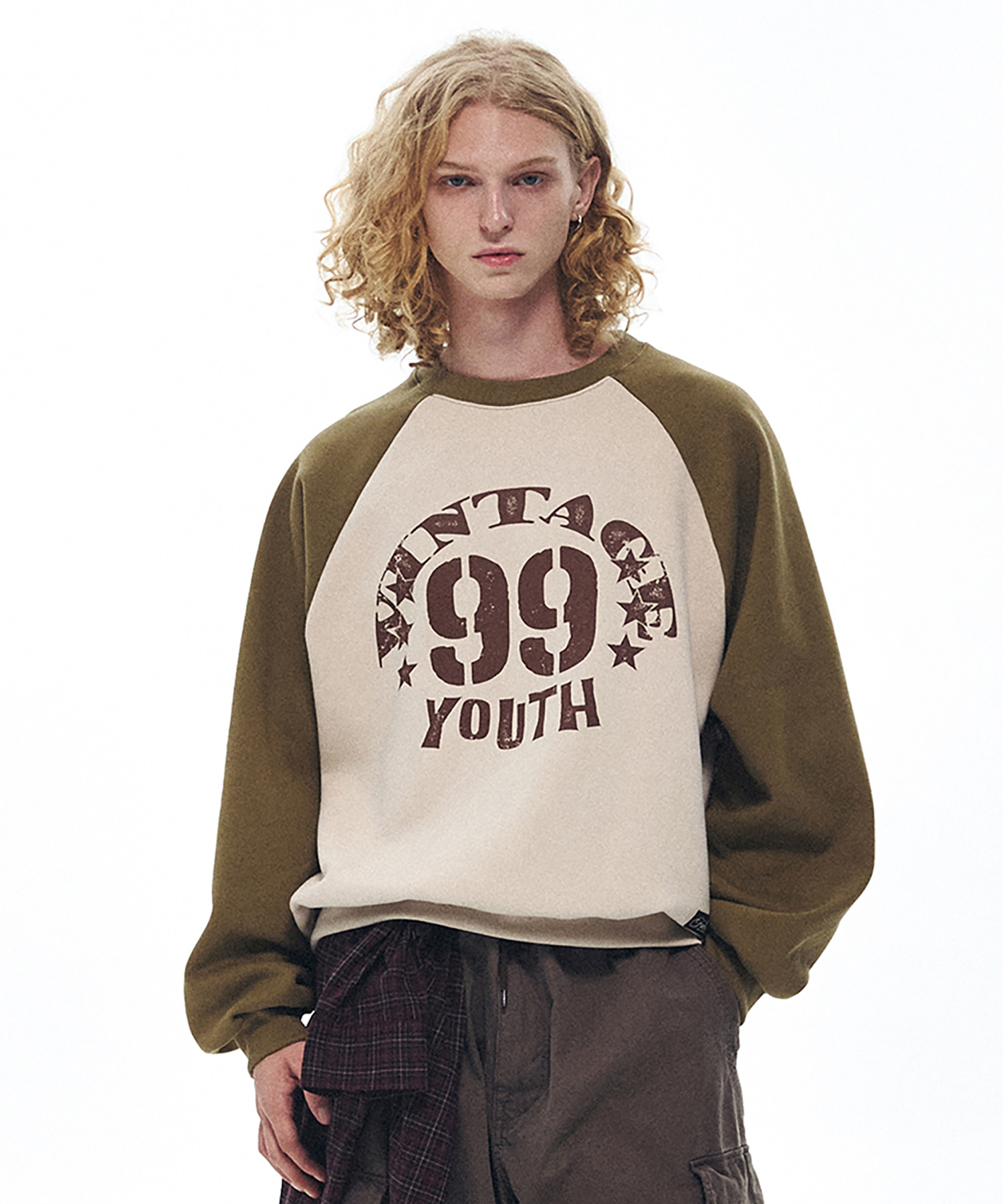 Vintage Youth Raglan Sweatshirt - Ivory