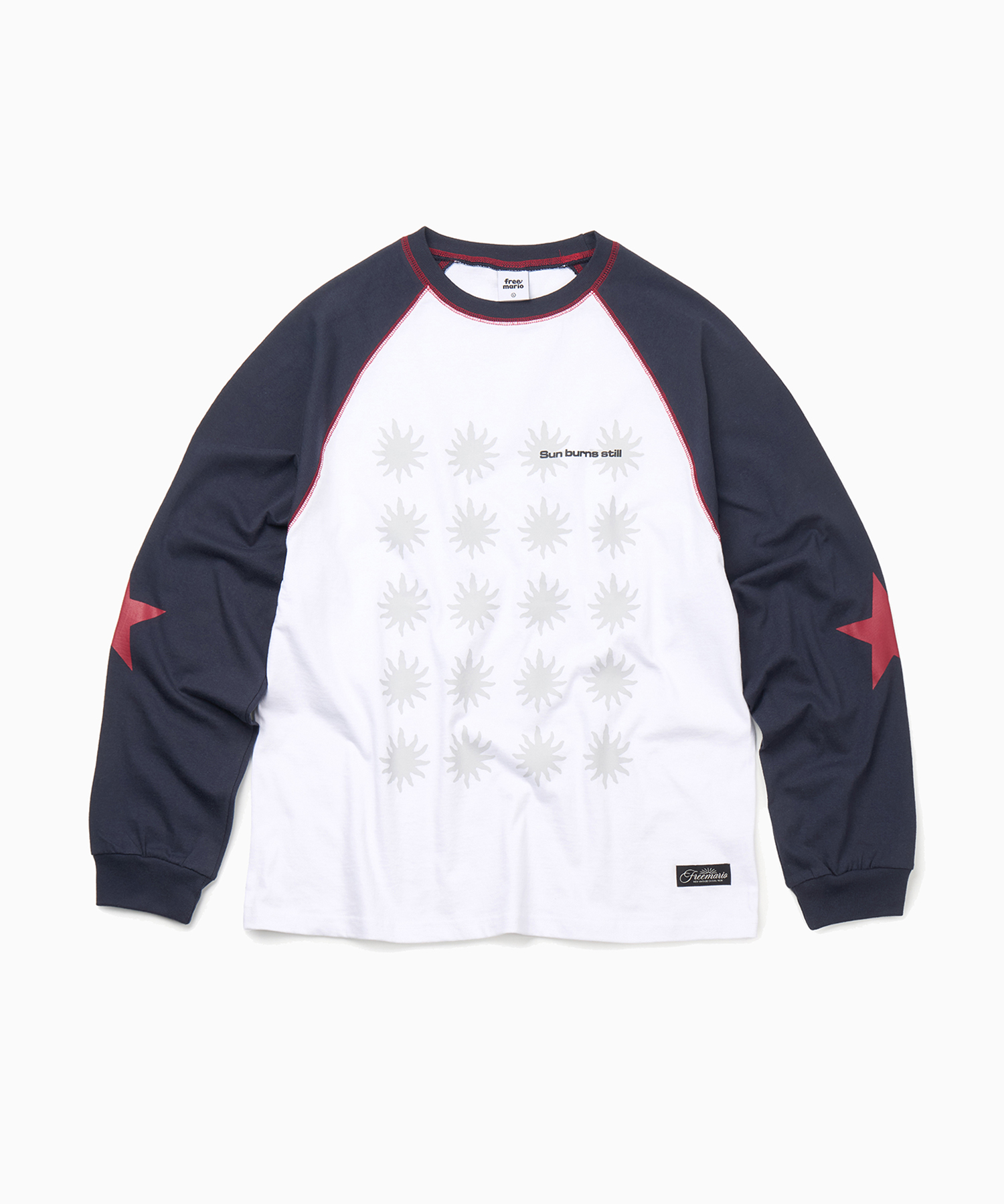 Sunburn Raglan Long-Sleeve - White/Navy