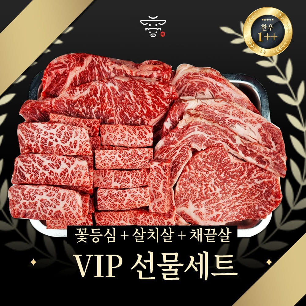 ++1 투쁠 한우 VIP 선물세트 꽃등심 채끝 살치살