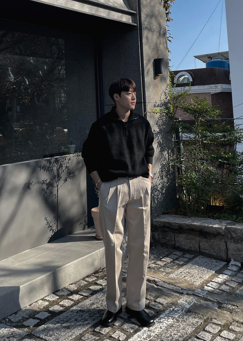 긴팔 티셔츠 모델 착용 이미지-S20L15