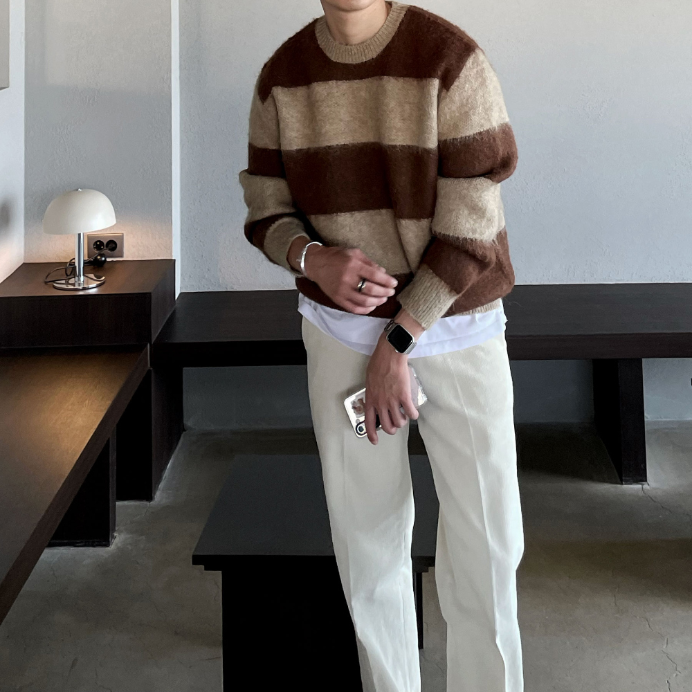 긴팔 티셔츠 모델 착용 이미지-S47L9