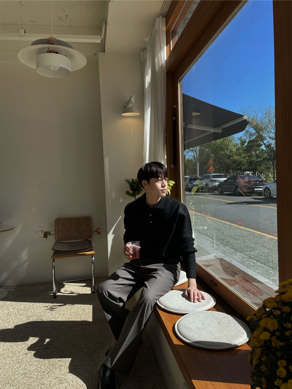 코트 모델 착용 이미지-S66L16