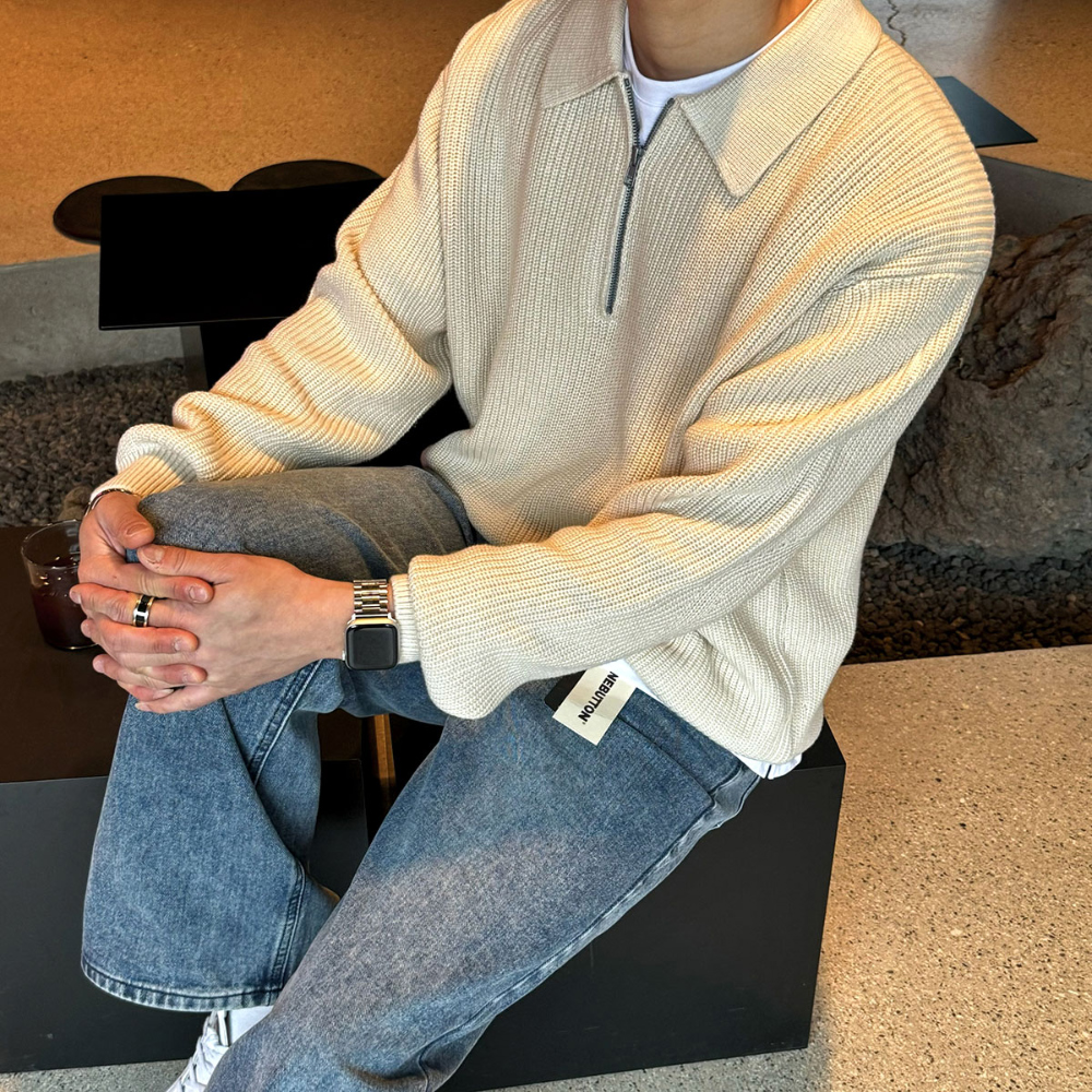 긴팔 티셔츠 모델 착용 이미지-S71L35