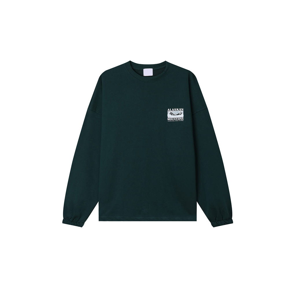 긴팔 티셔츠 다크그린 색상 이미지-S86L9