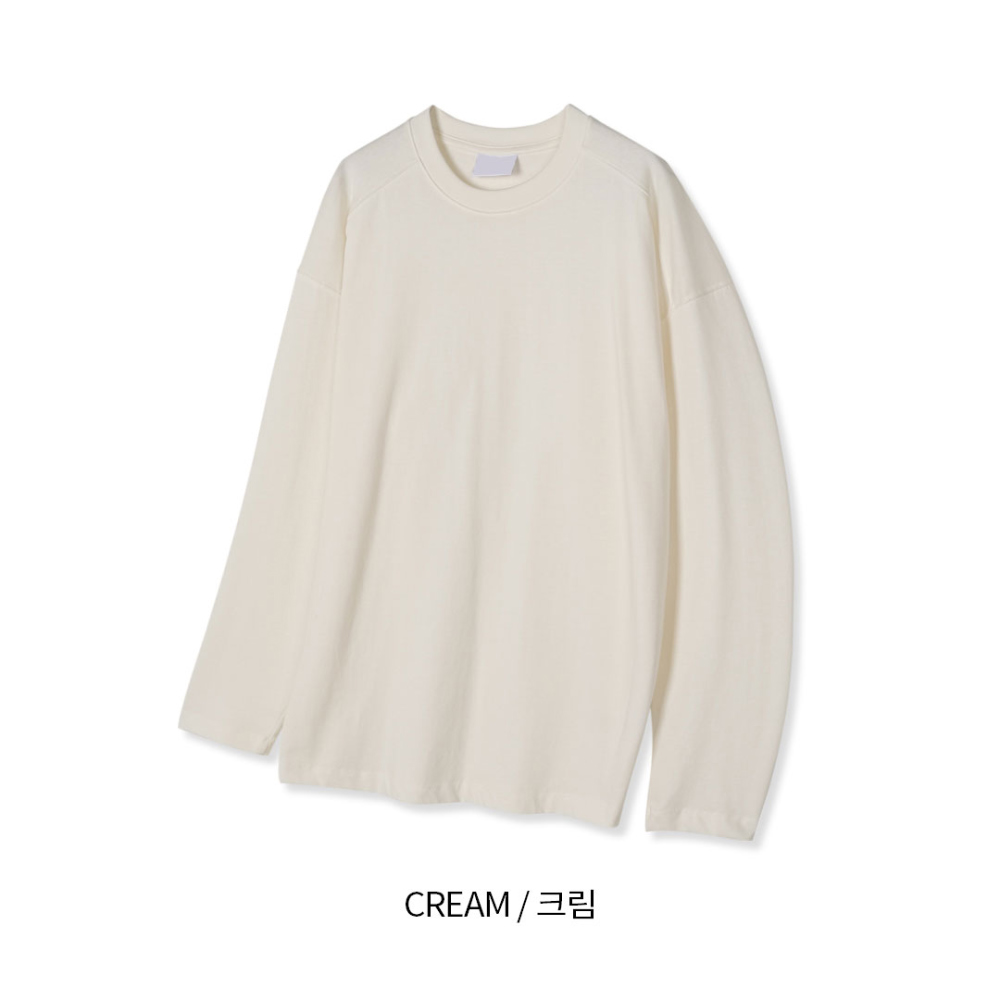 긴팔 티셔츠 크림 색상 이미지-S108L44