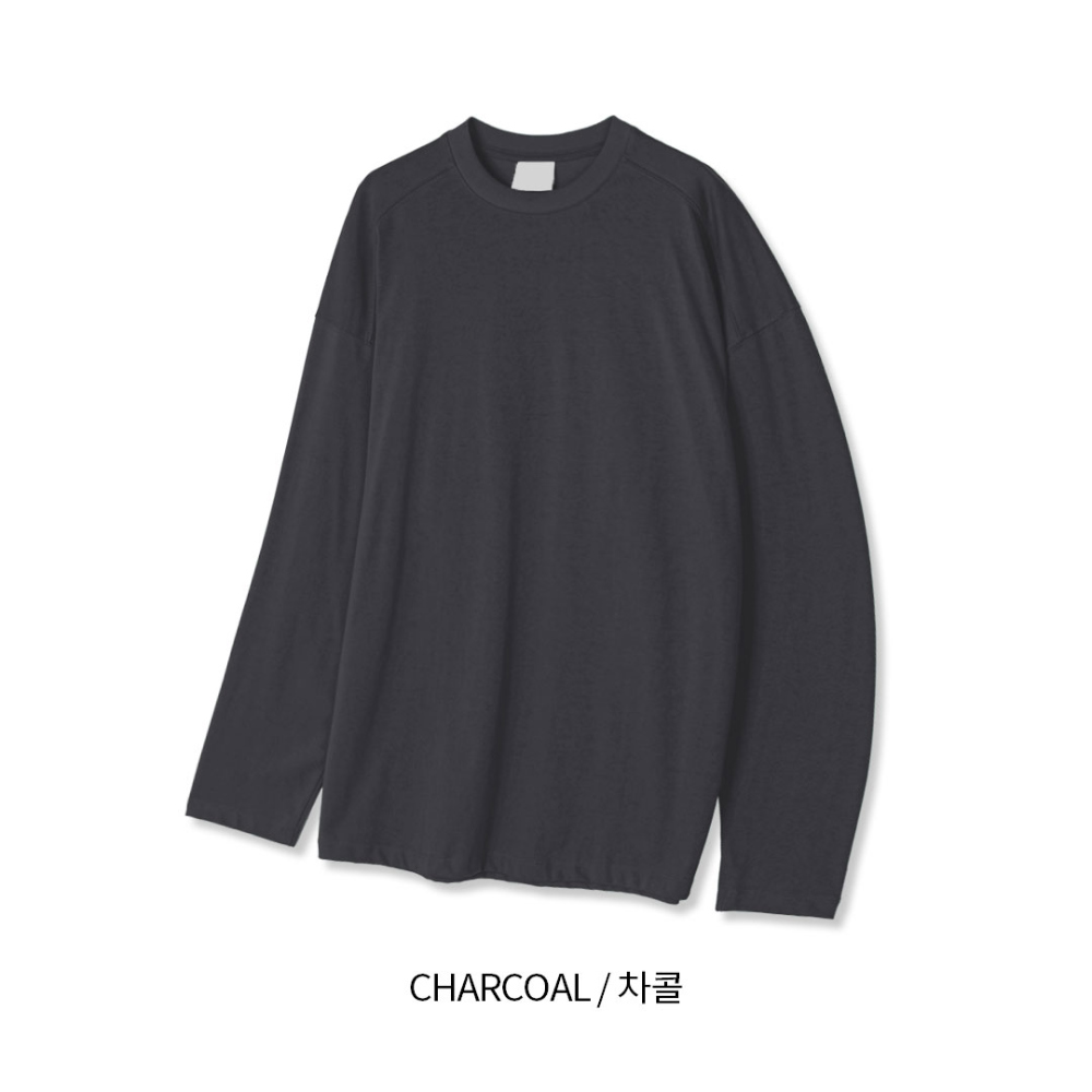 긴팔 티셔츠 차콜 색상 이미지-S108L54