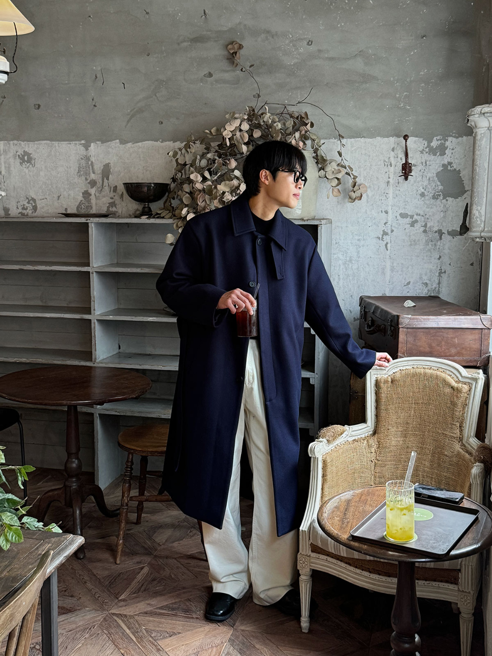 코트 모델 착용 이미지-S155L27