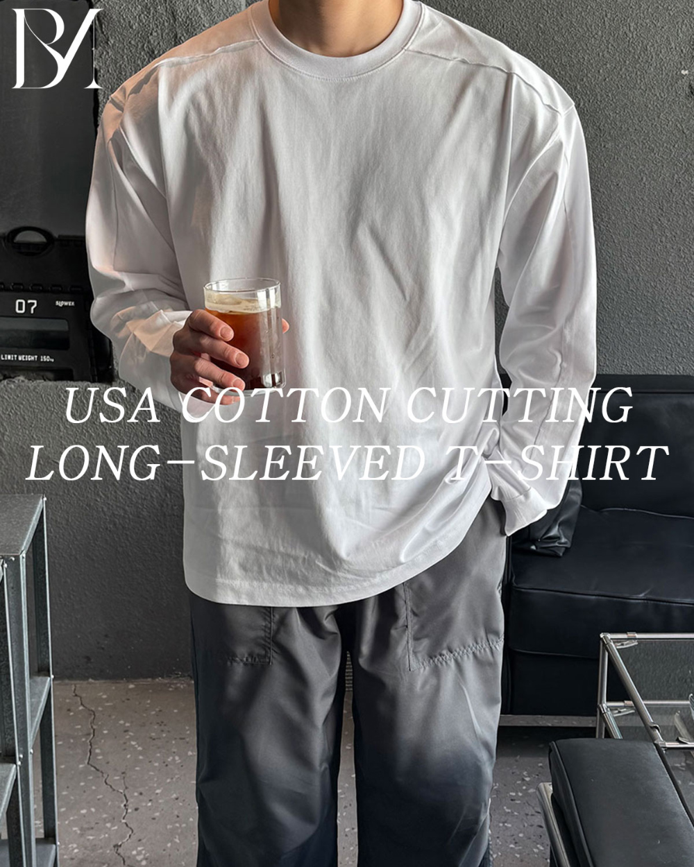긴팔 티셔츠 모델 착용 이미지-S120L2