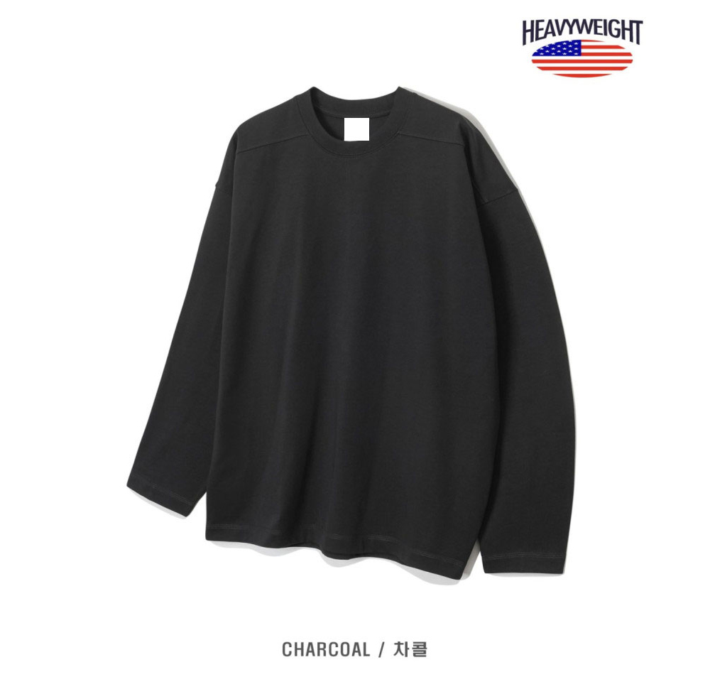 긴팔 티셔츠 차콜 색상 이미지-S123L13