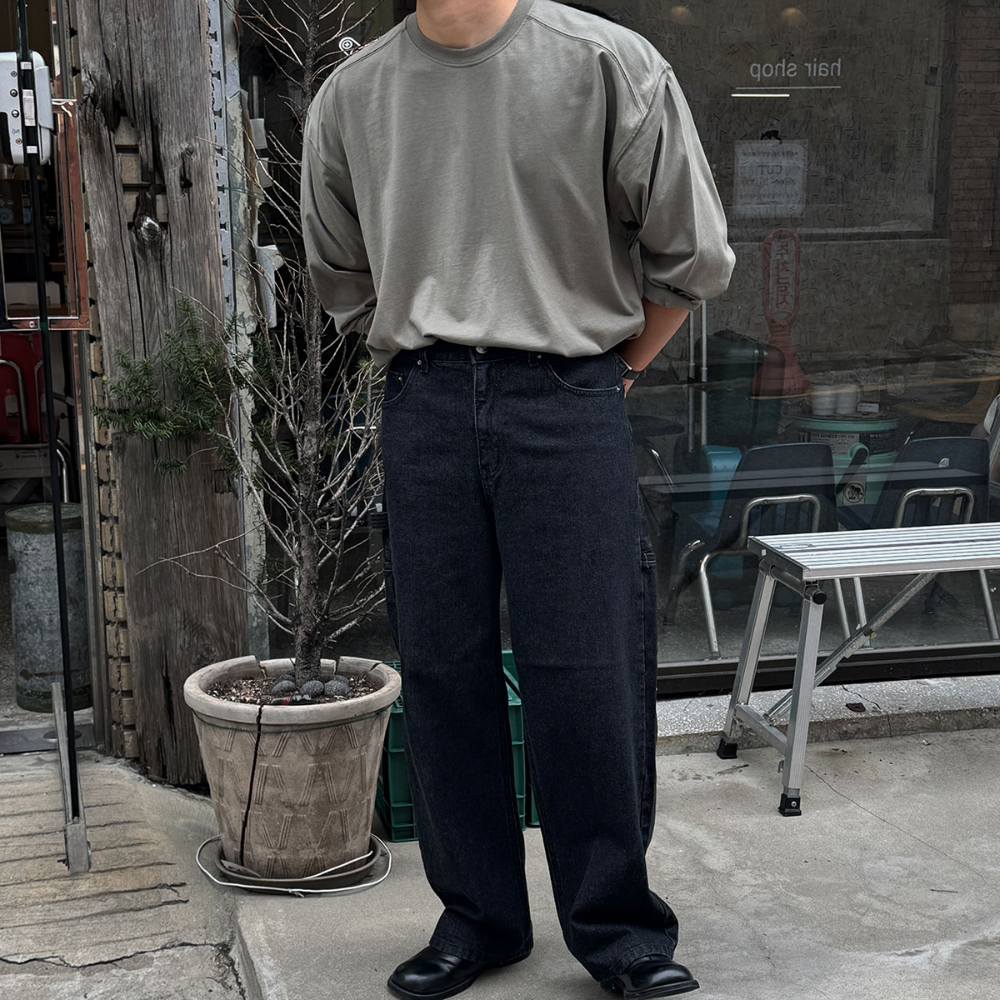 긴팔 티셔츠 모델 착용 이미지-S168L25