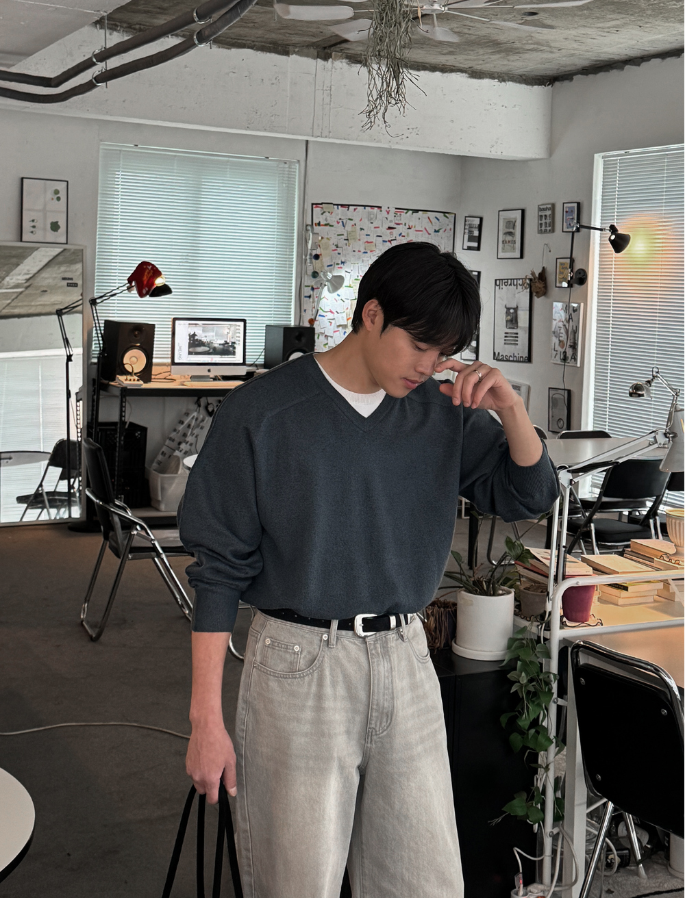 바지 모델 착용 이미지-S155L30