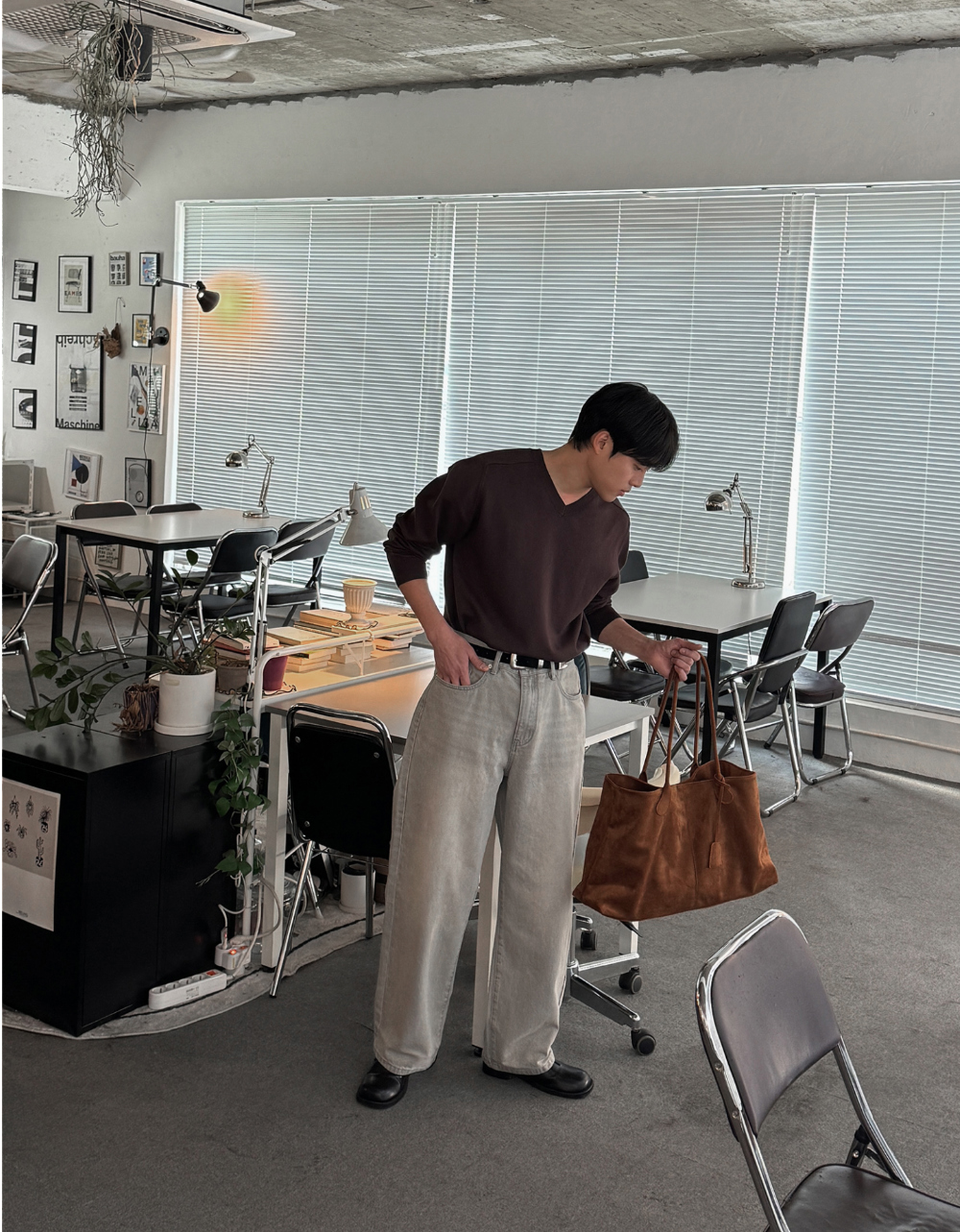 바지 모델 착용 이미지-S155L18