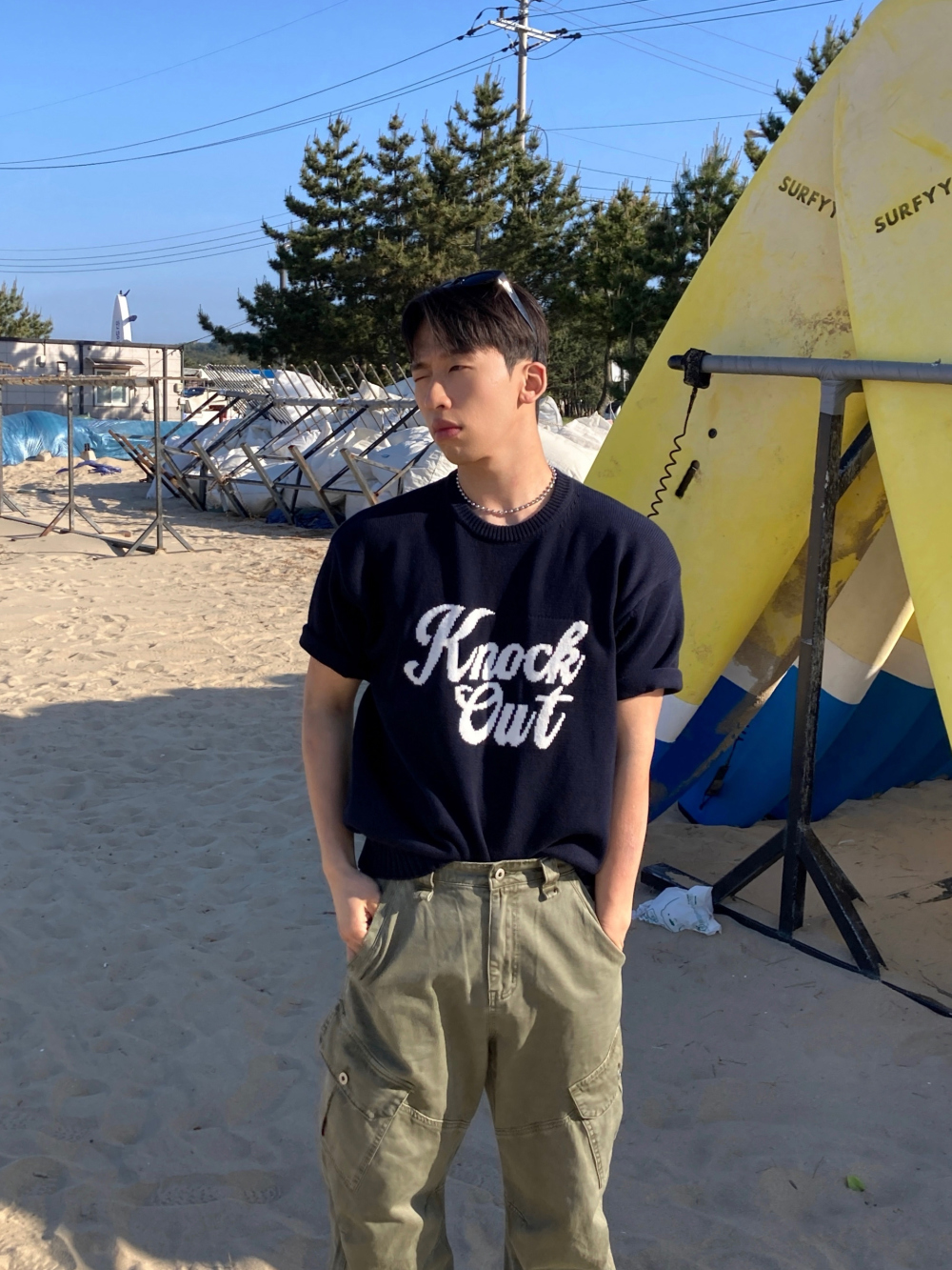 반팔 티셔츠 모델 착용 이미지-S1L12