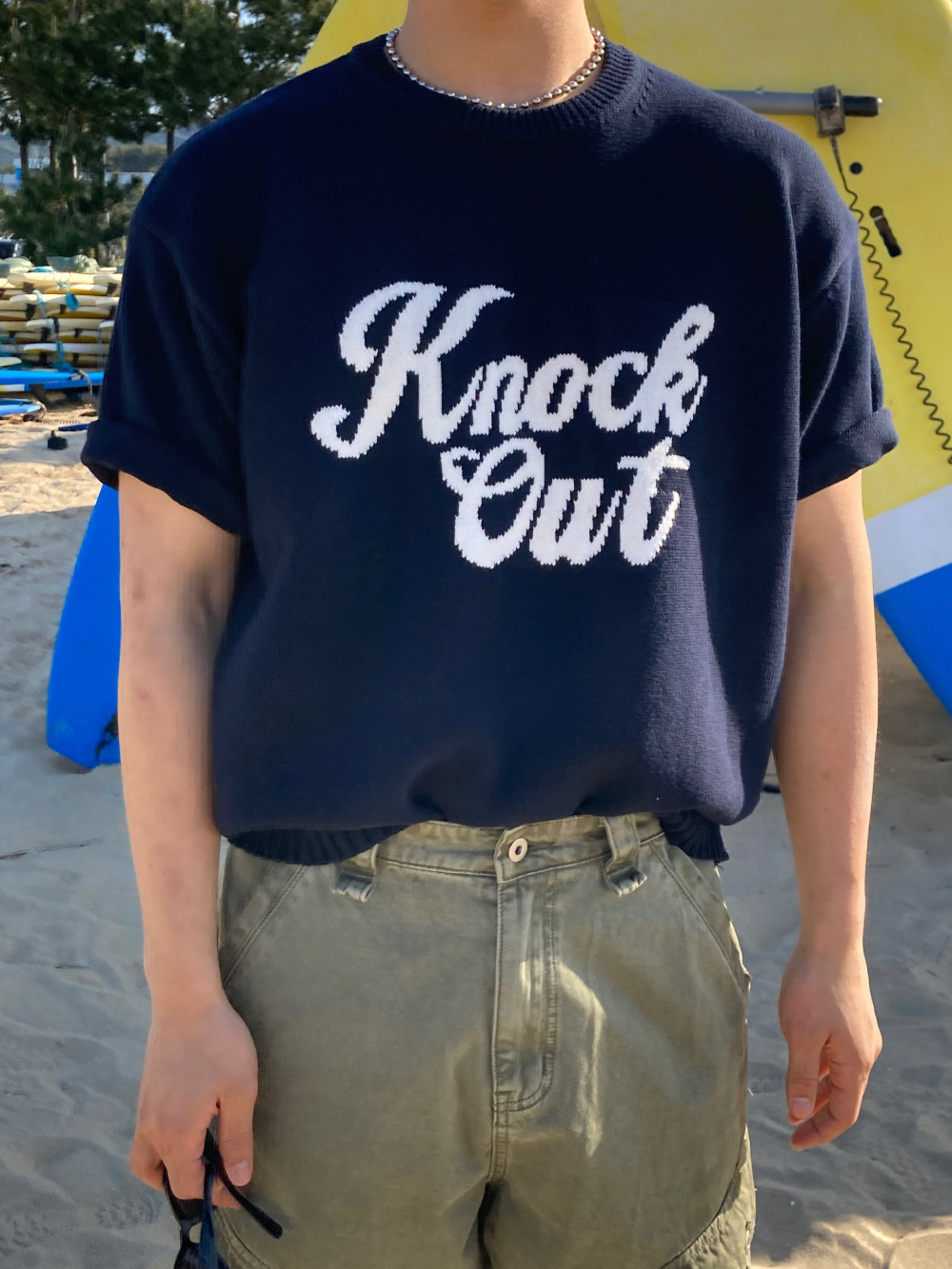 반팔 티셔츠 모델 착용 이미지-S1L5