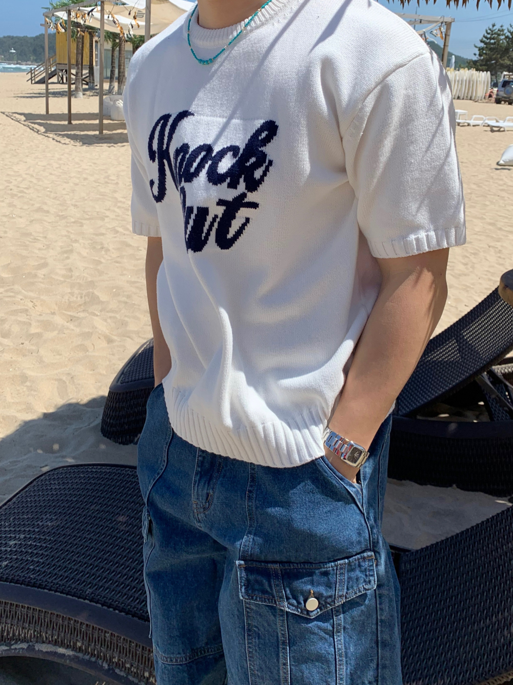 반팔 티셔츠 모델 착용 이미지-S1L29