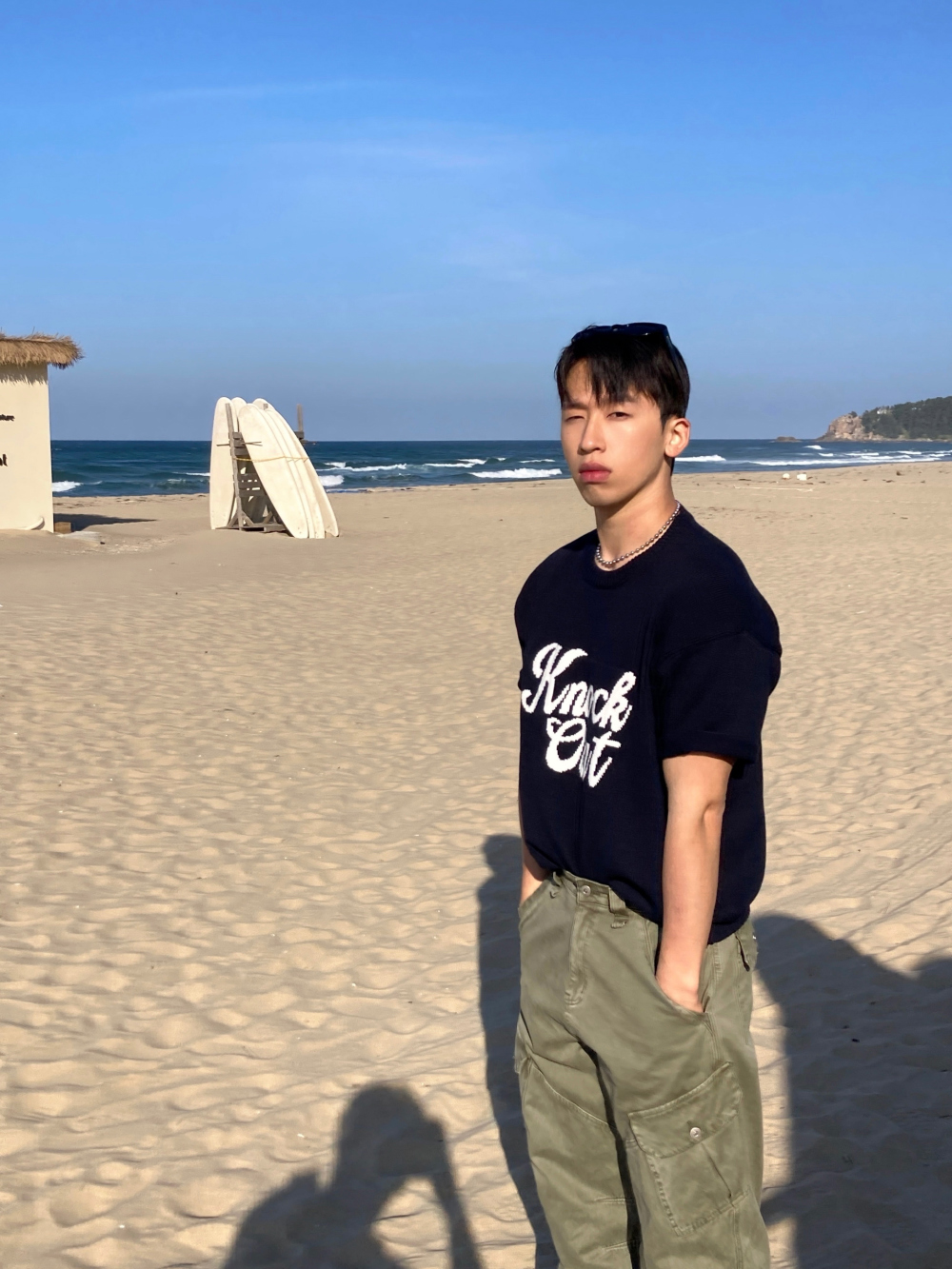 반팔 티셔츠 모델 착용 이미지-S1L11