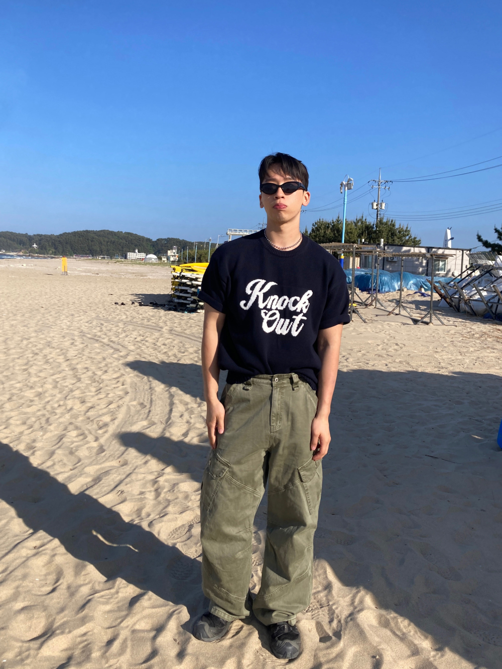 반팔 티셔츠 모델 착용 이미지-S1L15