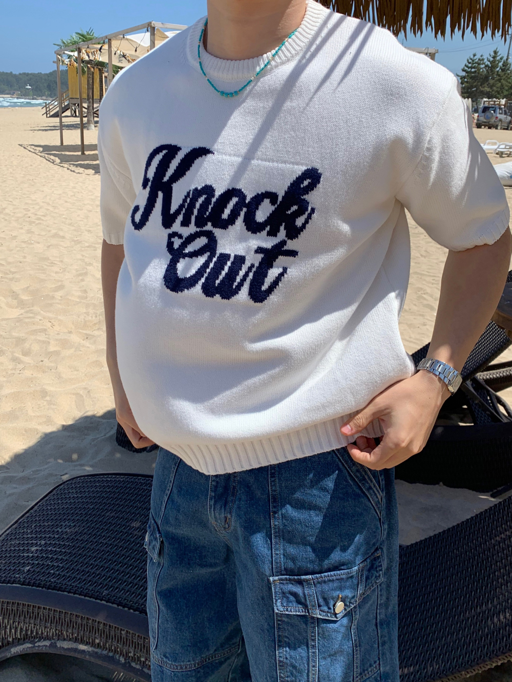 반팔 티셔츠 모델 착용 이미지-S1L30