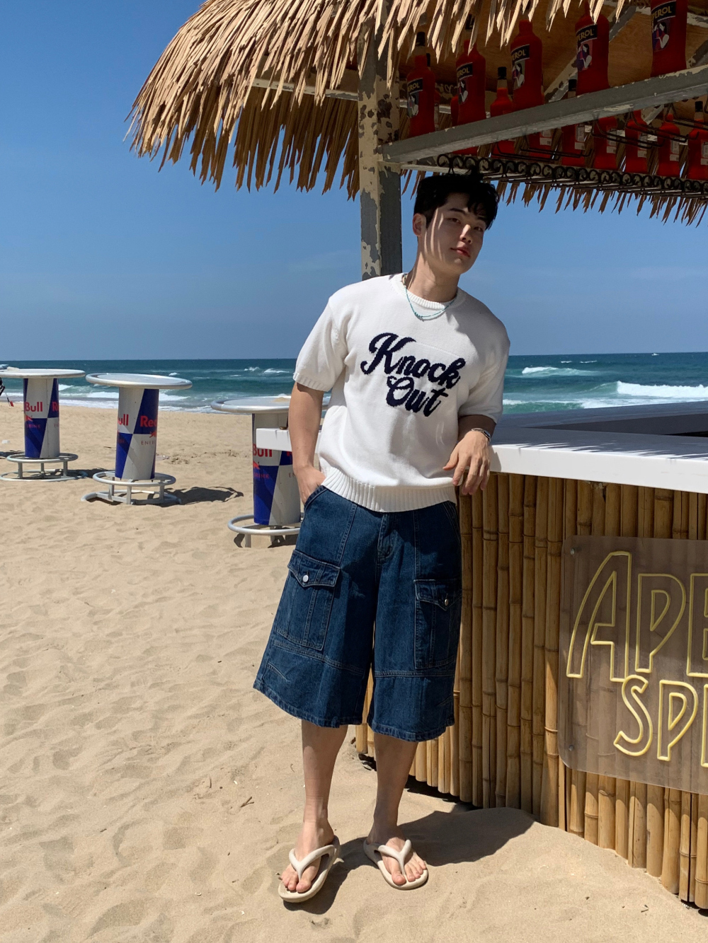 반팔 티셔츠 모델 착용 이미지-S1L41