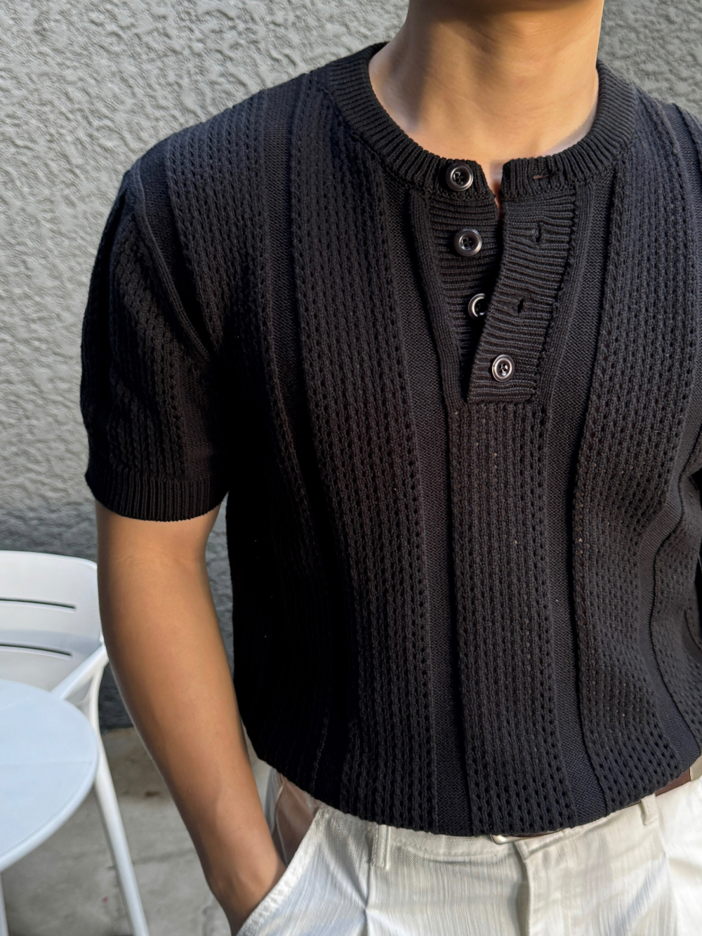 반팔 티셔츠 모델 착용 이미지-S1L29