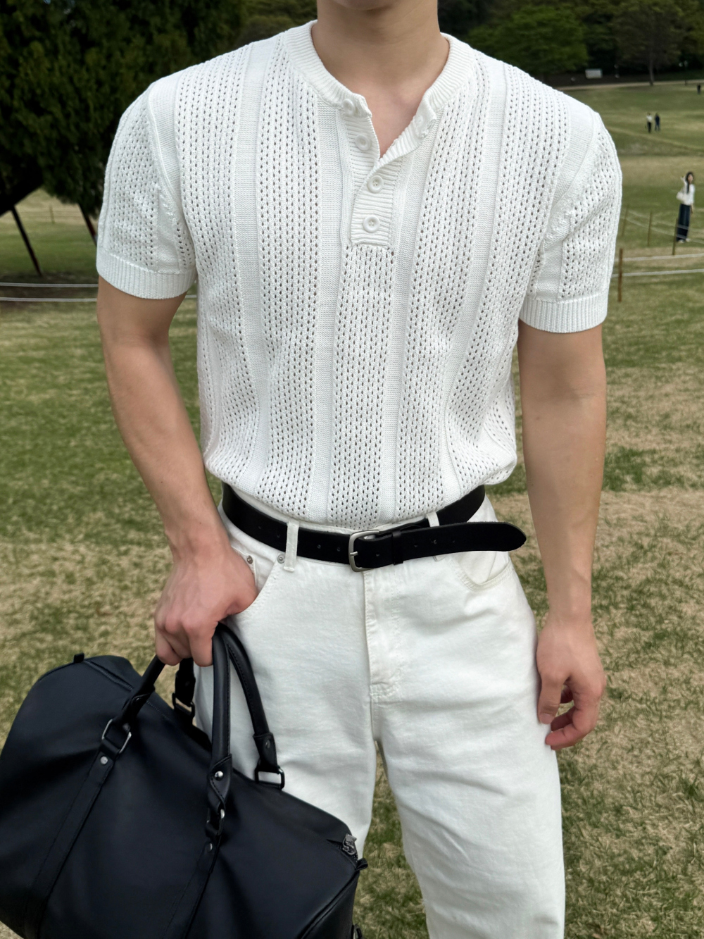 반팔 티셔츠 모델 착용 이미지-S1L20