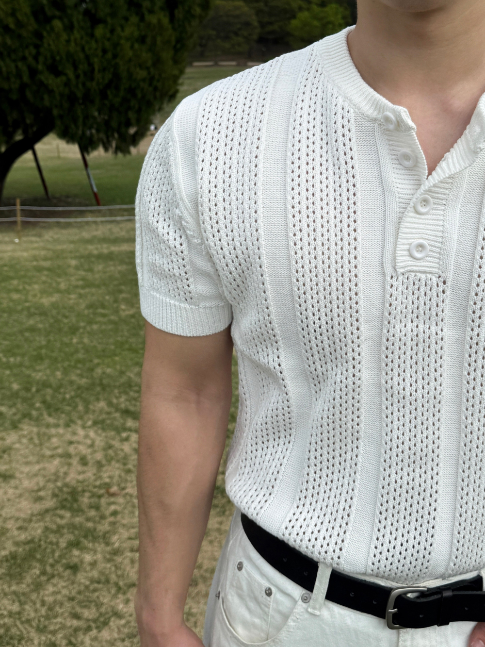 반팔 티셔츠 모델 착용 이미지-S1L19