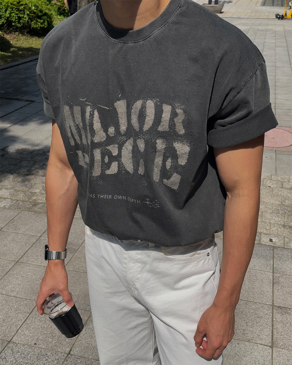 반팔 티셔츠 모델 착용 이미지-S1L21