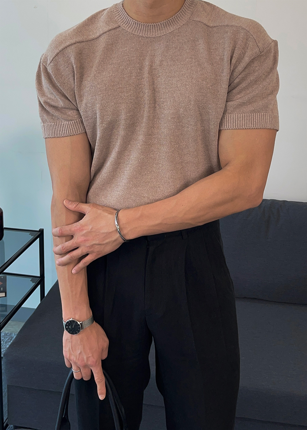 반팔 티셔츠 모델 착용 이미지-S6L10