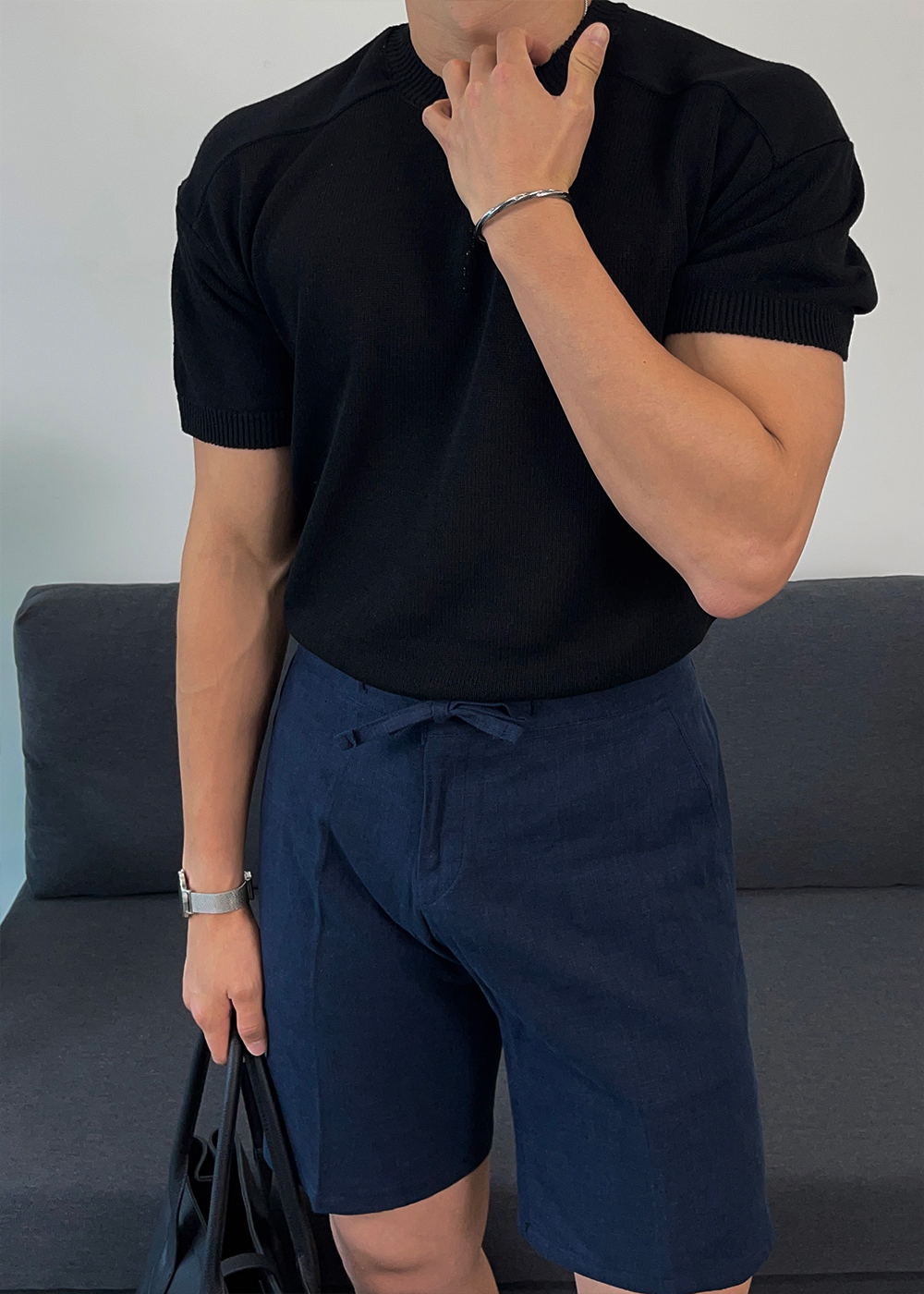 반팔 티셔츠 모델 착용 이미지-S8L13