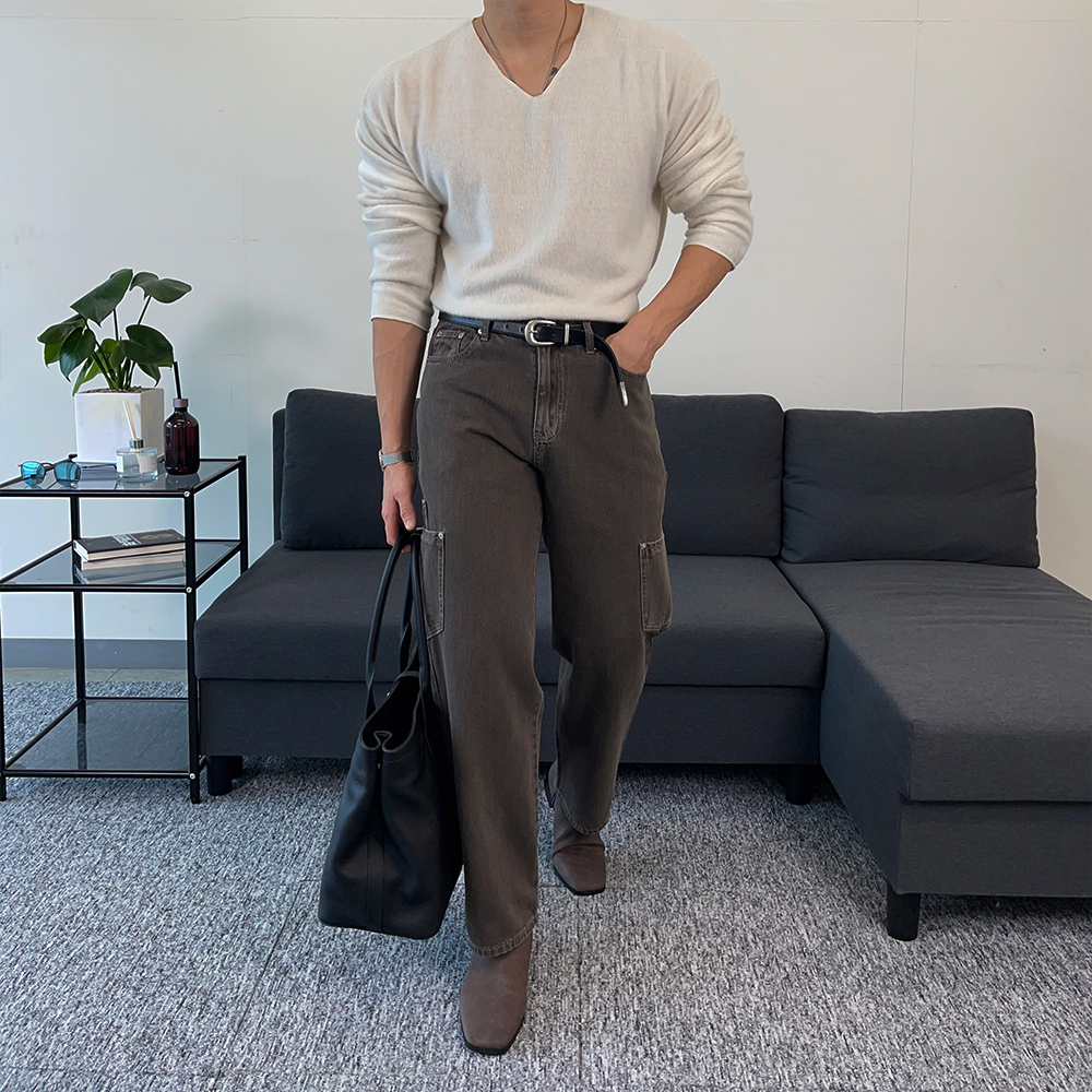 긴팔 티셔츠 모델 착용 이미지-S1L40