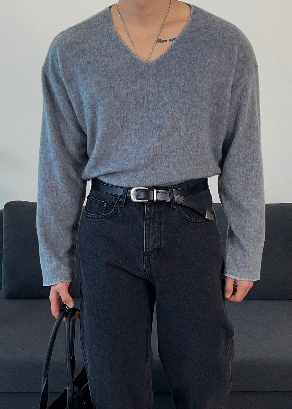 긴팔 티셔츠 모델 착용 이미지-S1L27