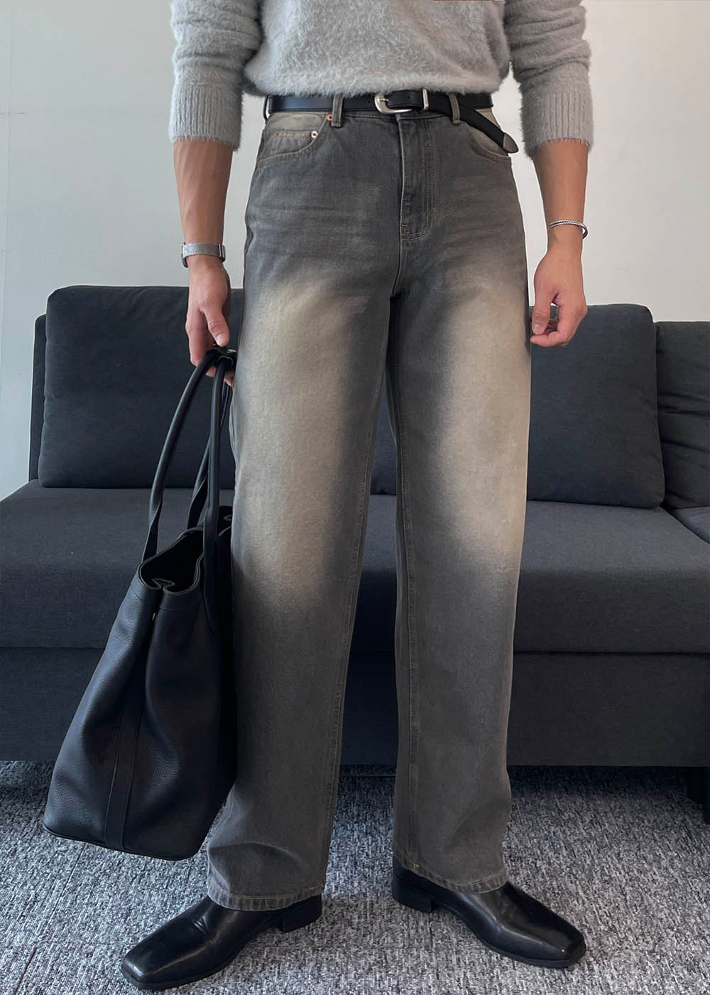 긴팔 티셔츠 모델 착용 이미지-S1L44