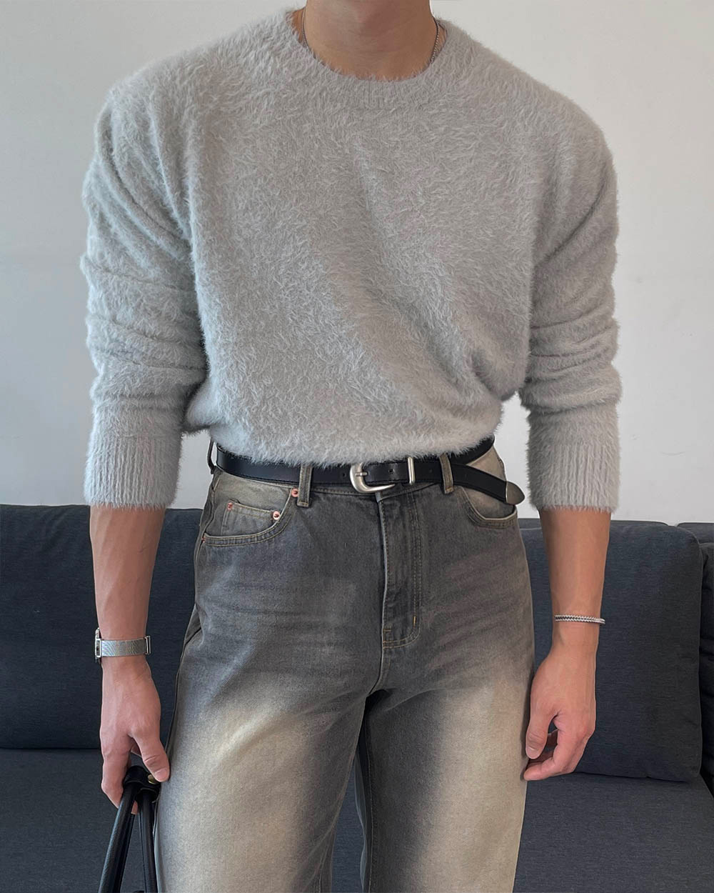 긴팔 티셔츠 모델 착용 이미지-S1L40