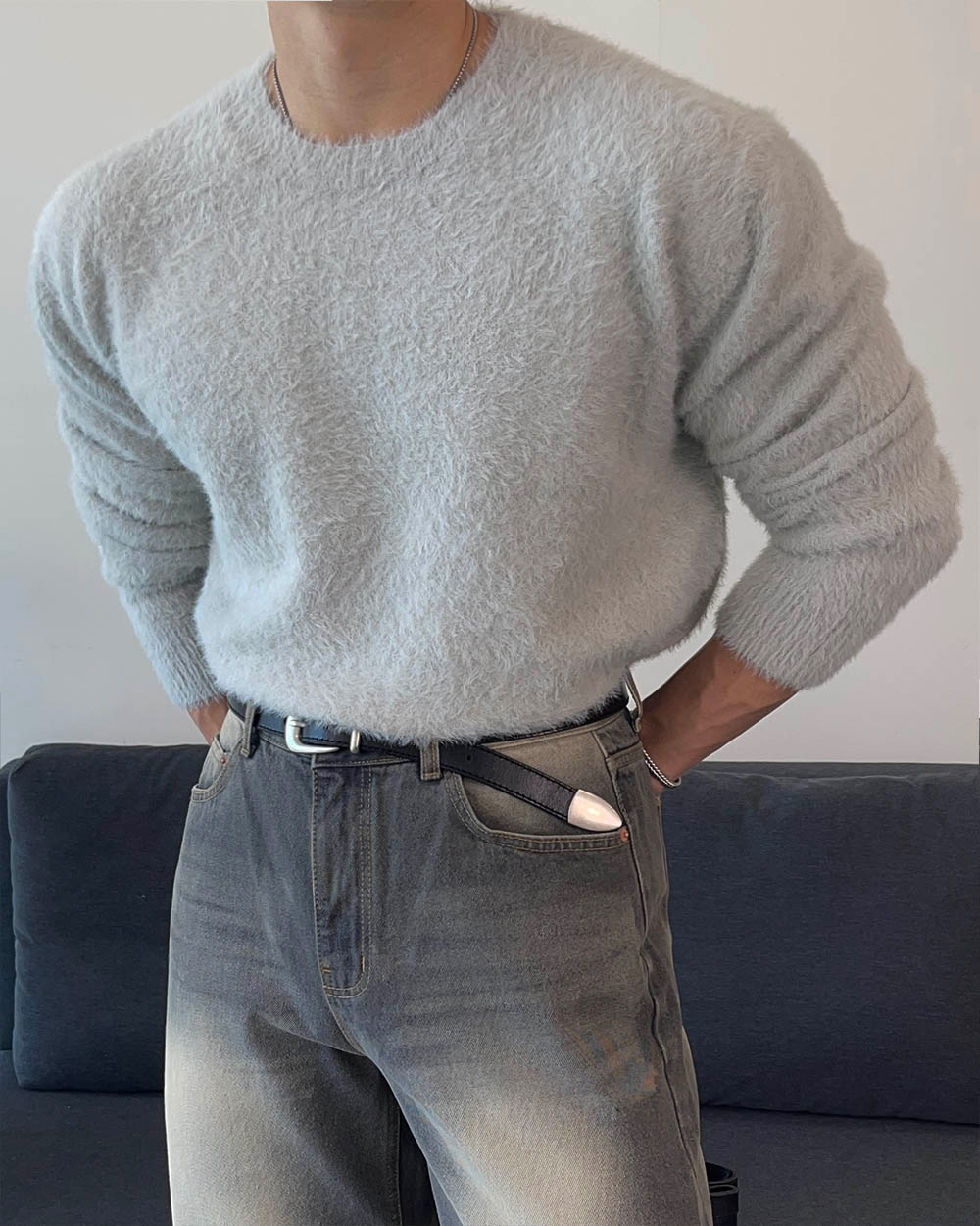 긴팔 티셔츠 모델 착용 이미지-S1L35